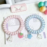 Bestseller Charm-Armband Mädchen Katzen-Haargummi Elastisches Spiral-Haargummi Kaninchen Plastik Spiral-Haargummis Telefonkabel-Haargummis