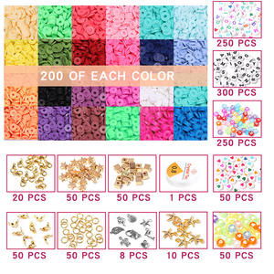 Perles d'espacement plates rondes de 6 mm, 24 grilles, 15 grilles, perles <span class=keywords><strong>Fimo</strong></span>, breloques DIY, couleurs faites à la main, <span class=keywords><strong>kit</strong></span> de pâte polymère, fabrication de bijoux - Product Image 3