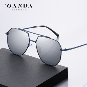 Danda Sunglasses JS8537 Metal <b>Frame</b> Blue Mirror Lens UV400 Protection Unisex - Product Image 2
