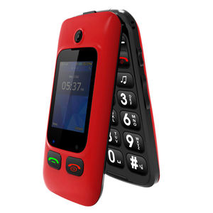 Téléphone mobile à clapet GSM <span class=keywords><strong>avec</strong></span> double écran de 2,4 pouces, fonction SOS, grand clavier à boutons et chargeur à béquille - Product Image 1