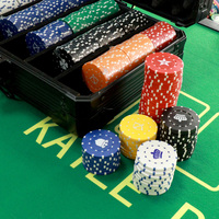 Jetons de poker de casino en ABS durables à bas prix à motifs personnalisés Accessoires de table de roulette Jetons de jeu jetons de poker en plastique coloré