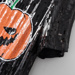 Costume di Halloween con Stampa <span class=keywords><strong>Zucca</strong></span>, Maglietta <span class=keywords><strong>da</strong></span> <span class=keywords><strong>Donna</strong></span> con Paillettes, Collo Tondo, Manica Corta, Abbigliamento Streetwear, T-Shirt <span class=keywords><strong>Vestito</strong></span> Femminile - Product Image 4