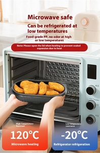 Contenedores Desechables de Plástico para Comida Rápida, Aptos para Microondas y Calentables, con 3 Compartimentos, Platos para Comida Rápida, Contenedores para Transportar Alimentos - Product Image 5