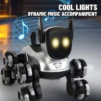 Robot chien interactif intelligent, jouet robotique parlant avec lumières d'expression faciale, commande vocale et capteur tactile