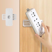 Support mural auto-adhésif en plastique à un seul niveau pour multiprises, sans perçage, fixateur de prises mobile pour la maison et la cuisine