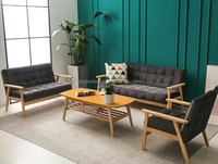 Canapé Chesterfield trois places en bois naturel, design moderne, avec rangement, en PU, pour salon d'angle – Fournisseur direct usine
