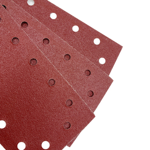 Rectangle Sandpaper Abrasive Tools 14 Holes Detail Sander <strong>Hook</strong> <strong>and</strong> <strong>Loop</strong> Red Sanding Discs Sheets for Polishing Metal Wood - Product Image 3