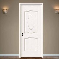 Porte intérieure en bois massif et MDF de style moderne LT avec surface finie blanche, ensemble de serrures pour chambre à coucher, salle de bain et cuisine