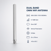 Antenne WiFi omnidirectionnelle double bande 2,4/5,8 GHz 4/6 dBi, antenne extérieure N mâle pour routeur AP, couverture sans fil
