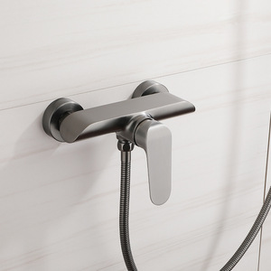Minimalist Shower Set Rain <b>Spray</b> Round Head Ceramic Valve Single Handle Bathroom Faucet - Product Image 2