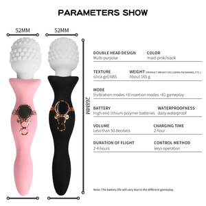 Vibromasseur Magic AV Wand pour femmes, stimulateur clitoridien à double tête 9 fréquences, col flexible à 360°, jouet sexy en silicone - Product Image 6