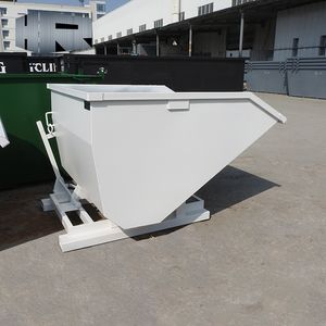 Carretilla elevadora de 1,5 CBM basculante salto Gestión de Residuos carretilla elevadora industrial tolva metal acero tolva autodescarga - Product Image 4