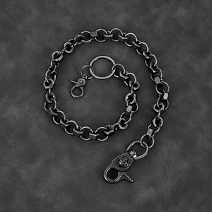 人気セールスカル刺繍バイカーウォレットチェーンヘビーデューティーシルバー六角リンクパンツクリップエッジの効いたズボンチェーン - Product Image 4