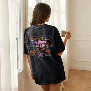 Camiseta Cristiana Extra Grande FOXA para Mujer, 100% Algodón, con Versículo Bíblico, Estilo Vintage, Transpirable - Product Image 5