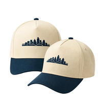 Casquettes de baseball unisexes décontractées pour le sport et les activités de plein air, à visière incurvée, réglables, bicolores beige et marine, avec impression personnalisée OEM ODM