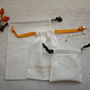 Custom Cotton <b>Drawstring</b> <b>Bag</b> with Logo for Skin Care <b>Makeup</b> 6x8" Eco-friendly Cosmetic Packaging - Product Image 5