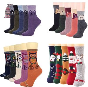 PERFECT Women-<span class=keywords><strong>5</strong></span>แพ็คถุงเท้าฤดูหนาวสำหรับผู้หญิงลายชาติพันธุ์ถุงเท้าพื้นหนาถักกวางเรนเดียร์ชาติพันธุ์ - Product Image 5