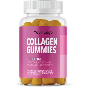 מותג פרטי תוספת בריאות חלאל ויטמין C טבעוני שינה אכיל בריאות קולגן תוסף קולגן Gummies עבור שיער לגדול