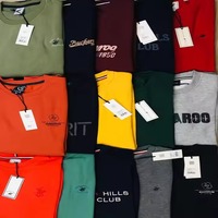 Lot de Vêtements Assortis en Gros pour Homme, Mode Col Rond Manches Courtes, T-shirts de Marques Célèbres, Stock de Vêtements du Bangladesh