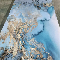 Panneau mural en marbre brillant personnalisé, léger, ignifuge et imperméable, en PVC, pour projets haut de gamme d'hôtels et de villas
