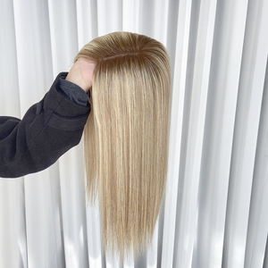 YF-2413 cao cấp tay-gắn đầy đủ <span class=keywords><strong>Mono</strong></span> cơ sở Trinh Remy con người Topper thẳng kết cấu mật độ 180% <span class=keywords><strong>Mono</strong></span> cơ sở đóng cửa cho phụ nữ - Product Image 1