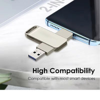 Disques de haute qualité Mémoire Flash Usb Memories Stick Pen Drive Pendrive 2 en 1 Swivel Usb 3.0 2.0 Otg Type C Metal Usb Flash Drive