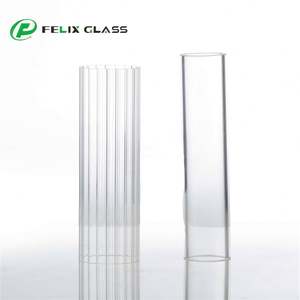 Tube en verre borosilicate 3.3 transparent à motif strié pour la décoration intérieure, lustres et éclairage intérieur - Product Image 2