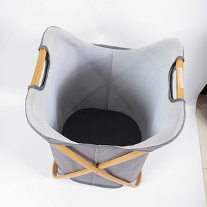 <b>Collapsible</b> Laundry Basket Space Gray 68cm Foldable <b>Storage</b> Organizer For Home Bedroom Bathroom - Product Image 2