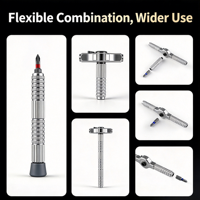 Kit Obeng Ratchet 42in1 dengan Gagang T-Tipe yang Dapat Disesuaikan, Bit Magnetik, Alat Perbaikan Tangan Serbaguna untuk Proyek DIY di Rumah