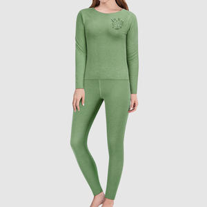 Nieuw Ontwerp <span class=keywords><strong>M</strong></span>-3XL Hoge Elastische Dunne Maar Warme Winter Dames Plus Size Thermisch Ondergoed Set Met Lange Mouwen - Product Image 3