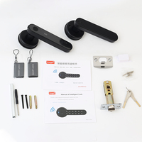 Cerradura de Puerta con Huella Digital Aiendi Tuya, Cerradura Interior de Seguridad con Código Digital sin Llave para Dormitorio, Apartamento o Alquiler
