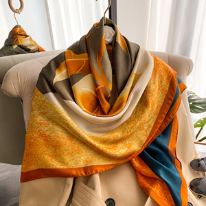 Khăn Lụa Tùy Chỉnh Mới Thiết Kế In Hình Thời Trang 100% Lụa 110*110 Khăn Lụa Vuông Bỏ Túi Cho Nữ Khăn Choàng Trơn Mùa Xuân - Product Image 5