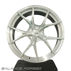 Jantes forgées BALANCE à 5 branches, finition argent brossé, 17, 18, 19, 20 pouces, 5x100/5x112/5x120, jantes sport, options de couleur et de logo personnalisées pour toutes les voitures - Product Image 1