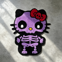 Tapis tufté à la main Hello Kitty, tapis personnalisé en forme de personnage de chat de dessin animé, tapis anime