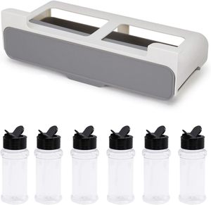Moderno ajustable colgante de plástico organizador plegable de cristal tarro de especias estante de almacenamiento de llaves gabinete cajón para cocina Baño - Product Image 3