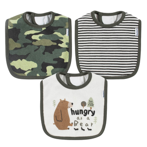 Babero estampado de oso de talla única de algodón orgánico Gerber, Material de Terry suave de grado alimenticio, accesorio de alimentación para niños pequeños sin BPA para bebés - Product Image 1
