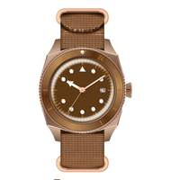 Skx 007 bronze quartz montre de plongée pour les hommes avec sangle en nylon Cusn8 bronze lumineux hommes montre pour vente