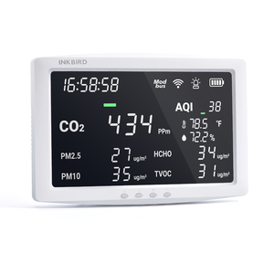 INKBIRD IAQM-128W Moniteur de qualité de l'air 8-en-1 pour CO2/PM2.5/PM10/TVOC/HCHO/AQI/température/humidité IAQM-128W Air ambiant extérieur - Product Image 1