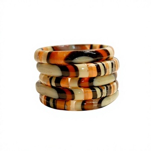 Designer Resin <b>Bangle</b> Set for Women, Handmade Colorful Jewelry Bracelets with Elegant Patterns for Party, Wedding and Festive - Product Image 1