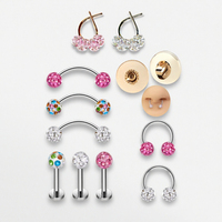 ASTM F136 titane Piercing Xinfocus boule de cristal anneau de sourcil Labret Piercing fer à cheval anneau de nez CBR pour femmes hommes