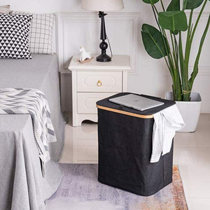 Hot Bán Tùy Chỉnh Kích Thước Có Thể Gập Lại Giỏ Giặt Tre Với Nắp Tùy Chọn Cho Tổ Chức Giặt Ủi - Product Image 4