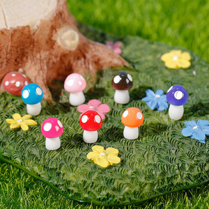 Ornements miniatures en résine en forme de champignons, fleurs artificielles colorées pour décorations de terrarium, idées de cadeaux de déménagement - Product Image 1