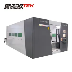 Intera copertura di alta qualità RAZORTEK CNC RZ1530FBC macchina di taglio Laser in fibra con piastra di copertura utilizzata per vari metalli