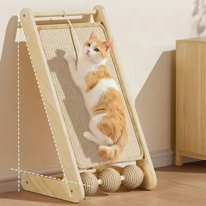 Nuevo diseño: Rascador vertical de madera maciza resistente al desgaste para gatos, juguete para afilar garras, estructura de escalada para interiores. - Product Image 2