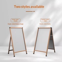 Stand Poster Gaya Hong Kong dari Baja Tahan Karat, Tipe A-frame, Lipat, Berdiri di Lantai, Portabel, Ukuran Dapat Disesuaikan, untuk Papan KT