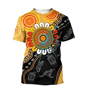 Australia Aborigines Nation Style Men's T-shirts Retro Tribal Culture Man Summer T Shirts Short Sleeve O-neck Clothing Drop Ship