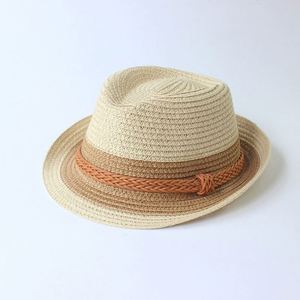 Color Straw Weaving Simple Outdoor Sports Kids Wide Brim Visor Foldable Sun Bucket <b>Hat</b> Promotion Gift - Product Image 4