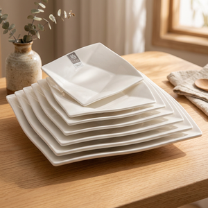 Assiettes de buffet carrées en mélamine <span class=keywords><strong>blanche</strong></span> de haute qualité, vente chaude américaine - Product Image 4