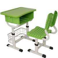 Ensemble chaise et bureau d'école moderne avec structure métallique, dossier ventilé en plastique et tiroir de rangement – Bureau individuel pour salle de classe et étude