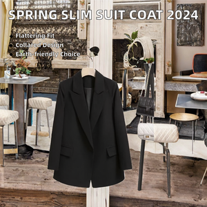 Veste de costume pour femme printemps-automne 2024, version coréenne, écologique, anti-rides, avec fermeture à bouton unique, design amincissant - Product Image 2